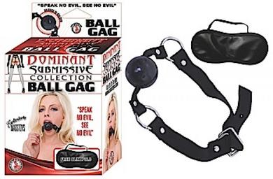 Dominant Submissive Ball Gag Black - Click Image to Close