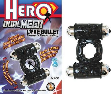 Hero Dual Mega Love Bullet Black - Click Image to Close