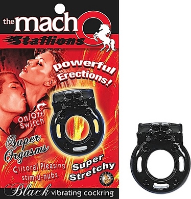 Macho Stallions Cockring Black Vib. - Click Image to Close