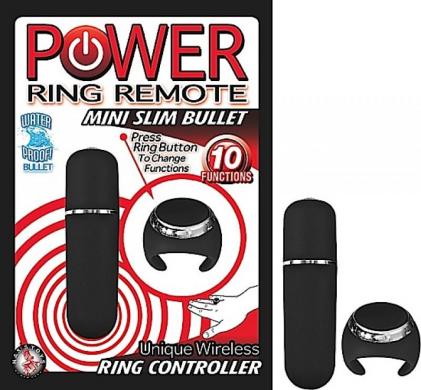 Power Ring Remote Mini Slim Bullet Black - Click Image to Close