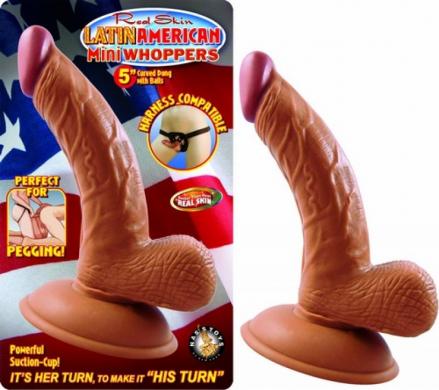 Latin American 5in Curved Dong W/Balls Latin - Click Image to Close