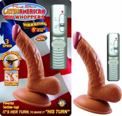 Latin American 5in Curved Dong W/Balls Latin Vib. - Click Image to Close