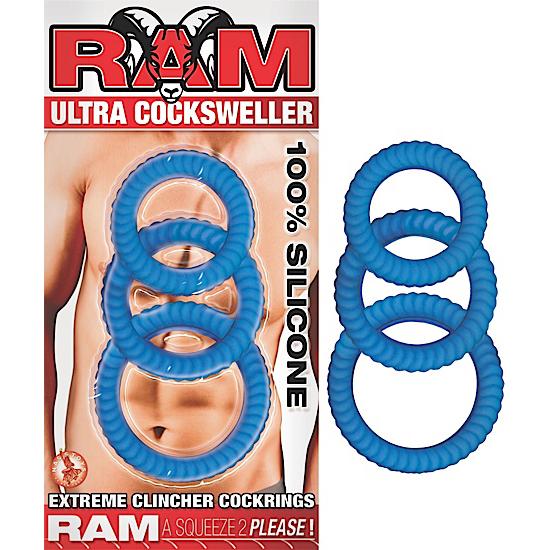 Ram Ultra Cock Swellers Blue Rings - Click Image to Close