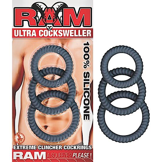 Ram Ultra Cock Swellers Black Rings - Click Image to Close