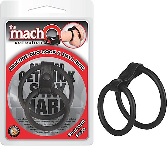 Macho Silicone Duo Cock and Ball Ring - Click Image to Close