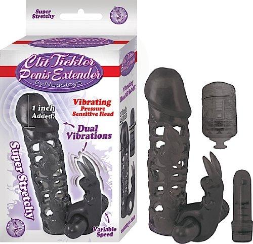 Clit Tickler Penis Extender Black - Click Image to Close