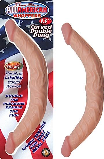All American Whopper 13" Curved Double Dong - Click Image to Close