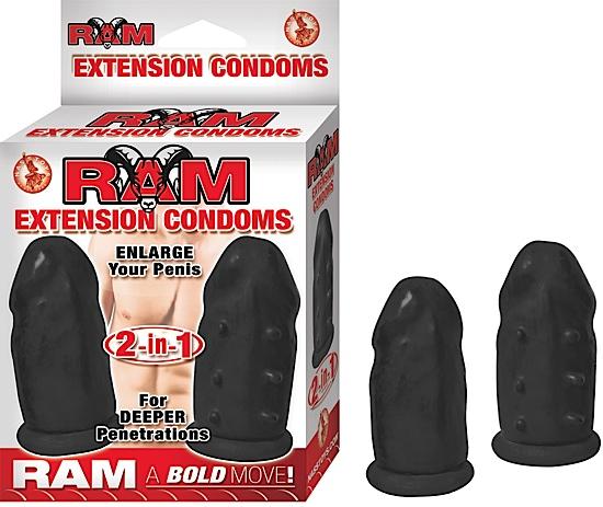 Ram Extension Condoms Black - Click Image to Close