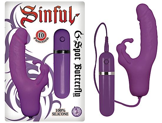 Sinful G Spot Butterfly Purple Vibrator