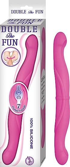 Double The Fun Pink Vibrating Dildo - Click Image to Close