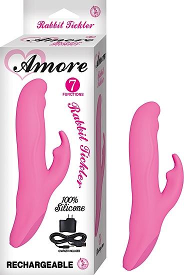 Amore Rabbit Tickler Pink Vibrator - Click Image to Close