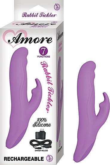 Amore Rabbit Tickler Lavender Vibrator - Click Image to Close
