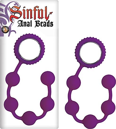 Sinful Anal Beads Purple - Click Image to Close