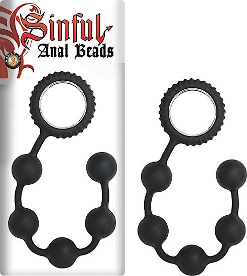 Sinful Anal Beads Black - Click Image to Close