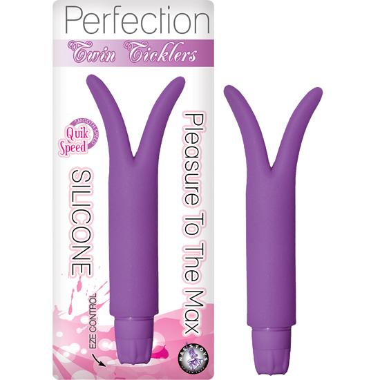 Perfection Twin Ticklers Purple Vibrator - Click Image to Close