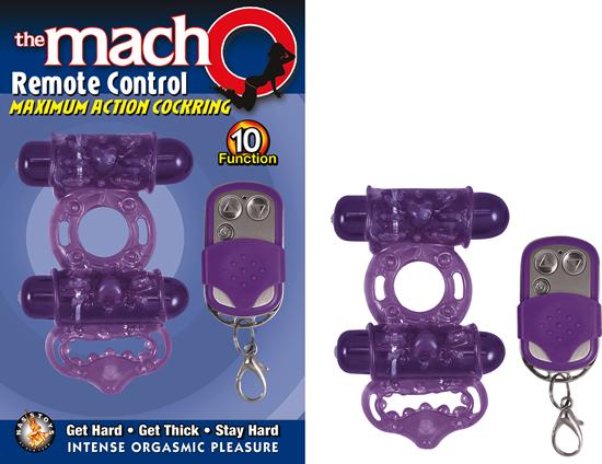 Macho Remote Control Cockring Purple - Click Image to Close