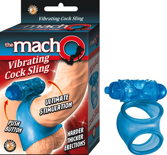 Macho Vibrating Cock Sling Blue - Click Image to Close