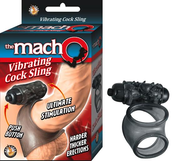 Macho Vibrating Cock Sling Black