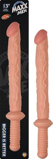 Maxx Men 13 inches Dong with Handle Beige - Click Image to Close