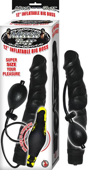 Big Boss Inflatable Black Dildo