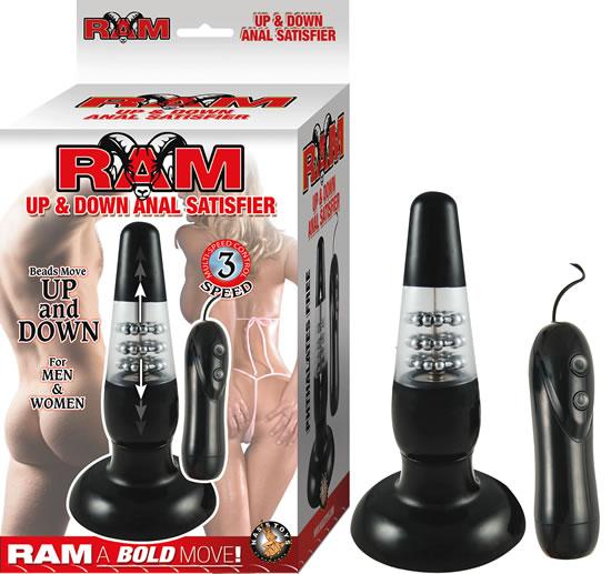 Ram Up And Down Anal Satisfier Black Butt Plug