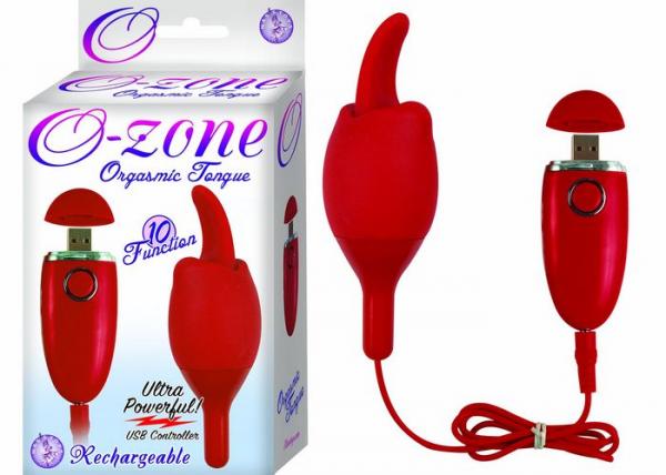 Ozone Orgasmic Tongue Red Vibrator - Click Image to Close