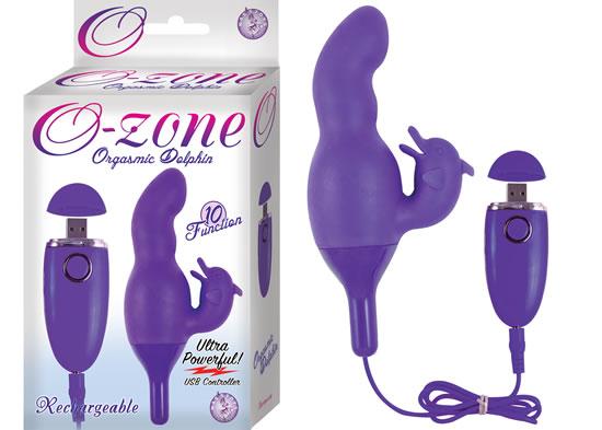 Ozone Orgasmic Dolphin Purple Rabbit Vibrator - Click Image to Close