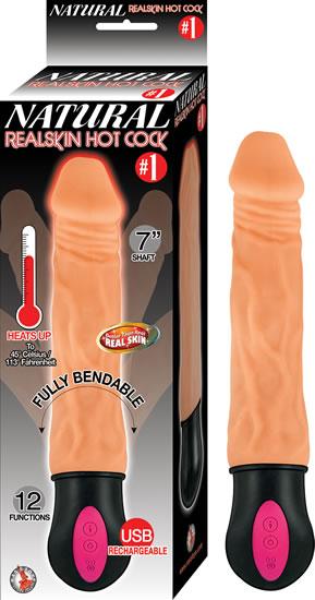 Natural Realskin Hot Cock #1 7 inches Beige - Click Image to Close