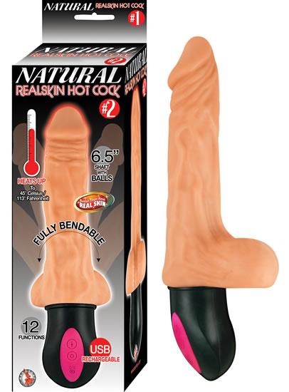 Natural Realskin Hot Cock #2 6.5 inches Beige - Click Image to Close