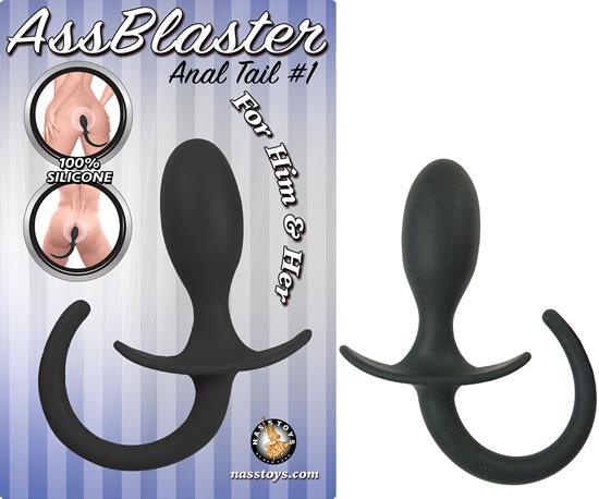 Ass Blaster Anal Tail 1 Black Butt Plug - Click Image to Close