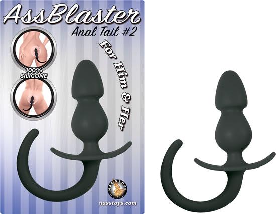 Ass Blaster Anal Tail 2 Black Butt Plug - Click Image to Close
