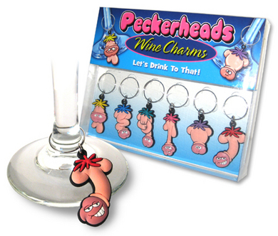Pecker Head Wine Charm - Click Image to Close