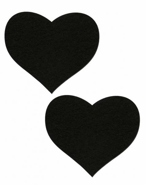 Heart Sweety Hearts Black Pasties O/S - Click Image to Close