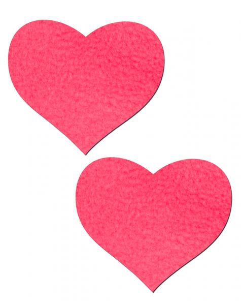 Heart Neon Pink Pasties O/S - Click Image to Close