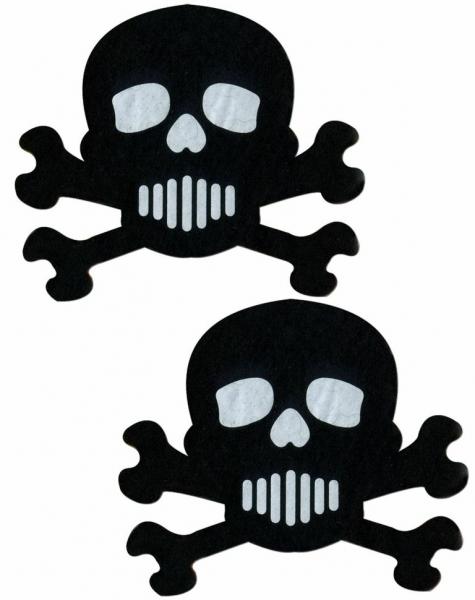 Skull Crossbones Black White Pasites O/S - Click Image to Close