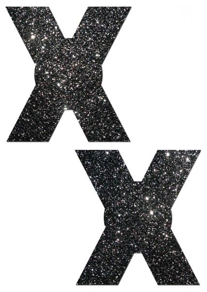 X Black Glitter X Pasties - Click Image to Close