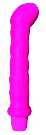 Neon Ribbed G-Spot Vibrator Pink - Click Image to Close