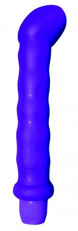 Neon Ribbed G-Spot Vibrator Purple - Click Image to Close