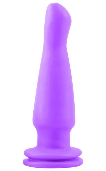 Neon Vibrating Butt Plug Purple - Click Image to Close