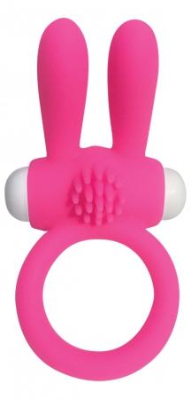 Neon Rabbit Ring Vibrator Pink - Click Image to Close