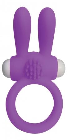 Neon Rabbit Ring Vibrator Purple - Click Image to Close