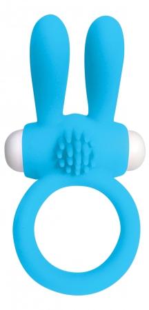 Neon Rabbit Ring Vibrator Blue - Click Image to Close