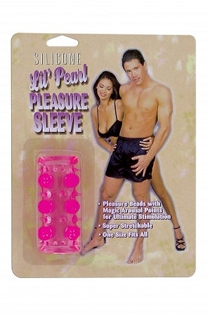Beaded Penis Sleeve - Pink - Click Image to Close