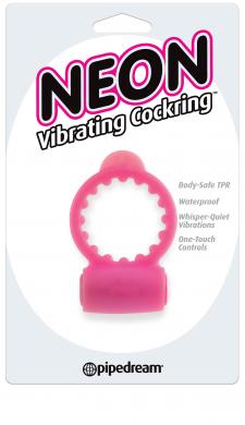 Neon Vibrating Cockring Pink - Click Image to Close