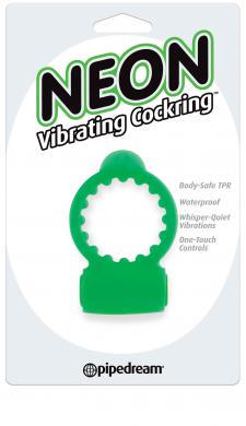 Neon Vibrating Cockring Green - Click Image to Close