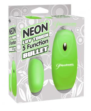 Neon Luv Touch Bullet Green 5 Function - Click Image to Close