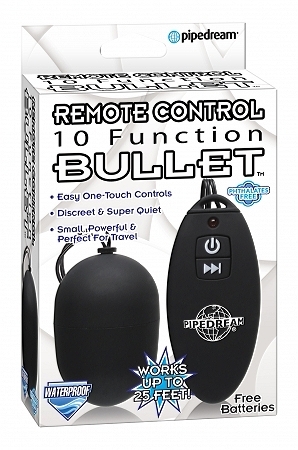 Remote Control Bullet Black 10 Function - Click Image to Close
