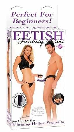 Fetish Fantasy Series Vibrating Hollow Strap-On Purple - Click Image to Close