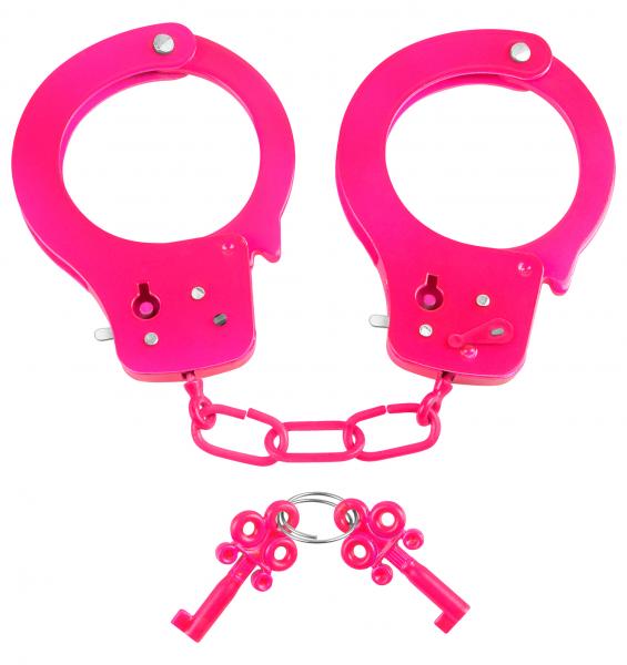 Neon Fun Cuffs Pink Handcuffs - Click Image to Close