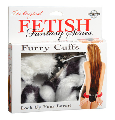 Fetish Fantasy Series Furry Love Cuffs - Zebra - Click Image to Close